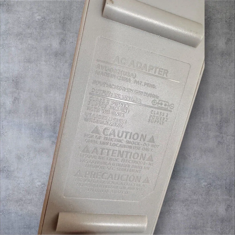 Vintage Nintendo Wii Video Game Power AC‎ Adapter Replacement 12VDC Output